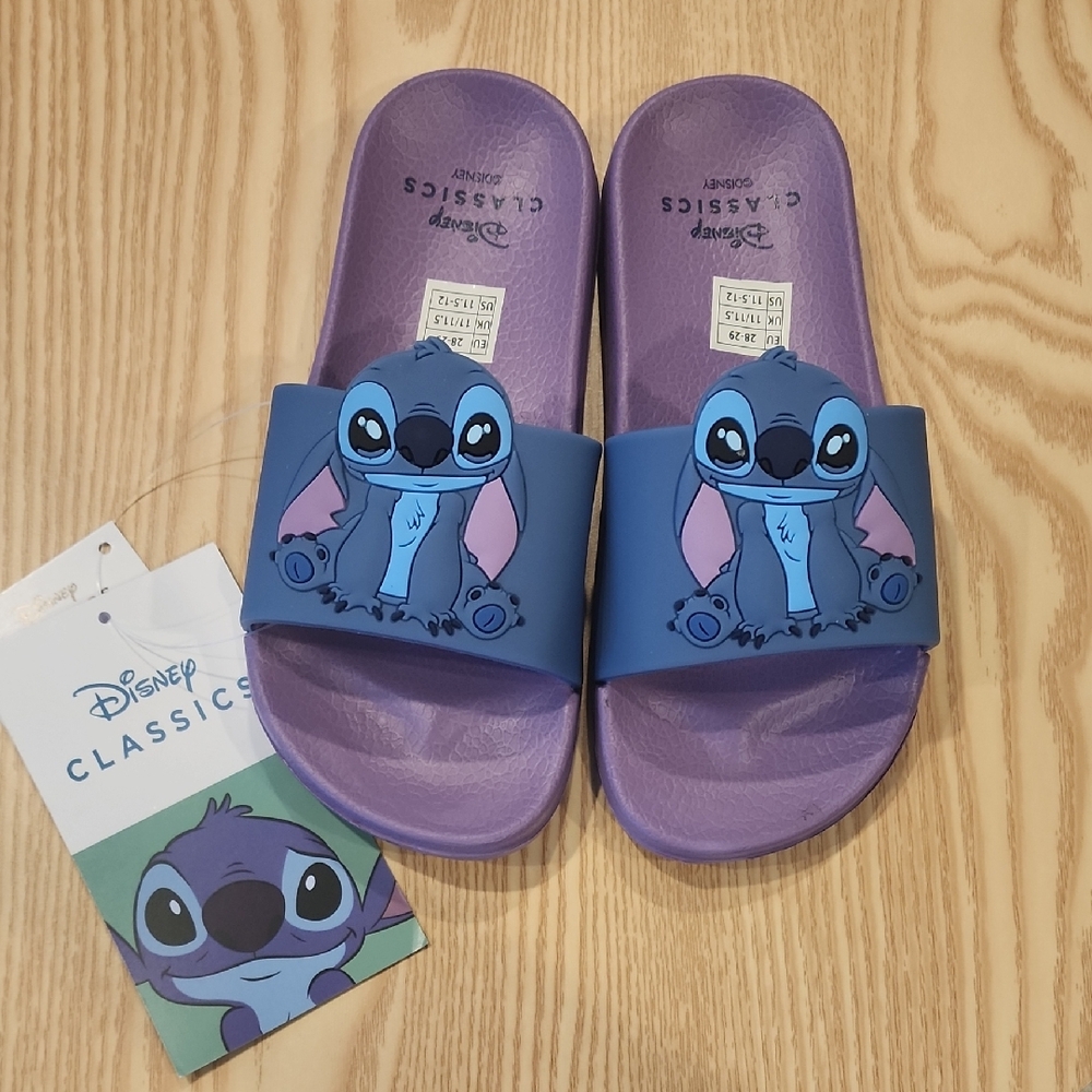 Disney Kids Stitch Slide Sandals - Purple and Blue
